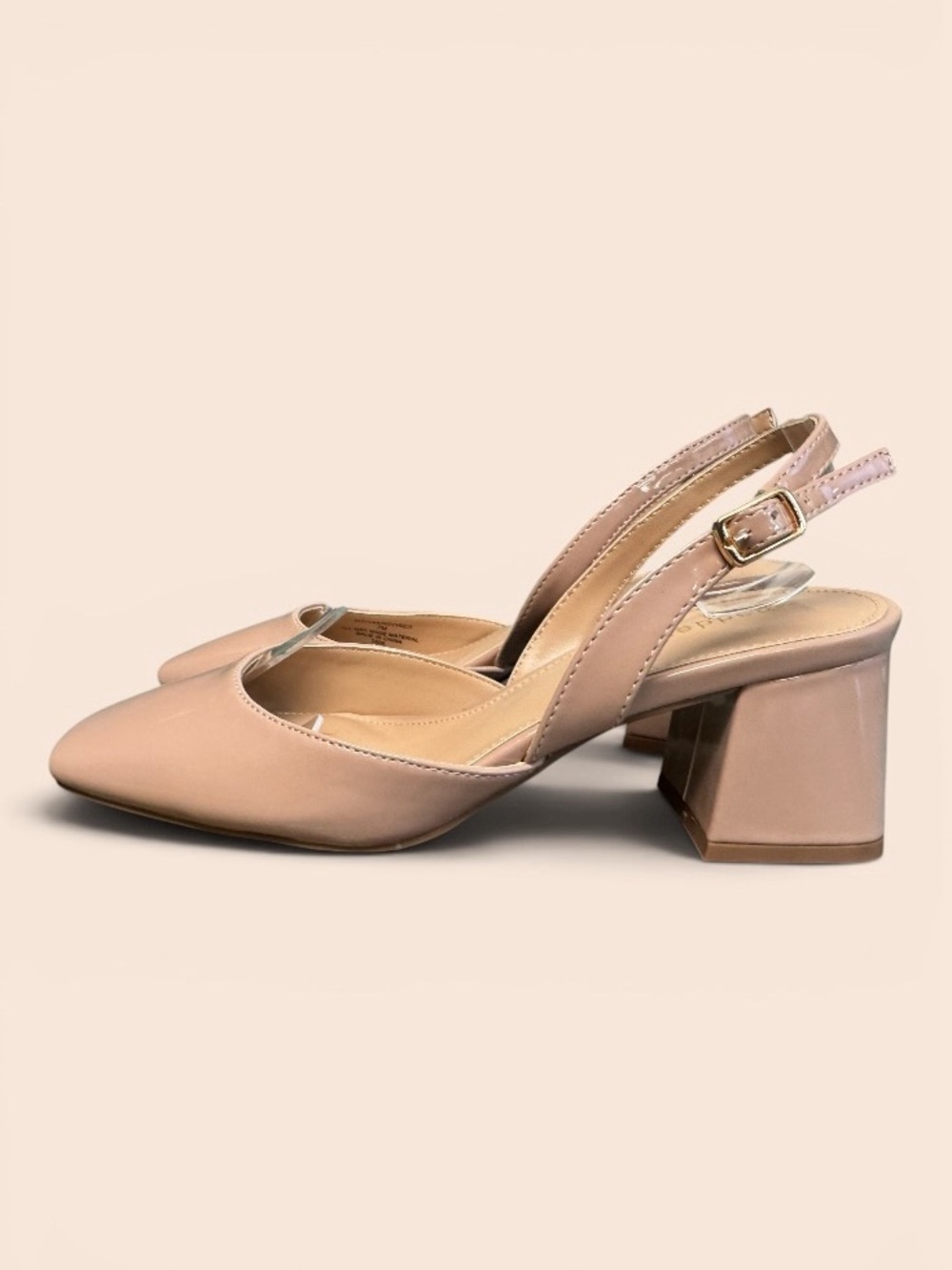 Madden Girl Novvaa Slingback Back Block Heel Blush Patent Size 7